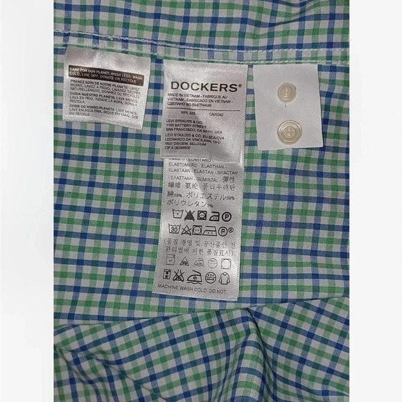 Dockers Standard Fit Button Down Plaid Short Sleeve Shirt  Size XL - Picture 5 of 7